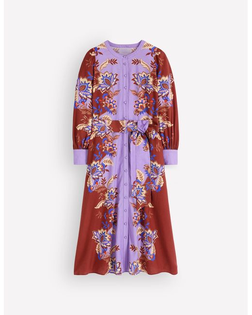 Boden Green Blouson Sleeve Occasion Dress