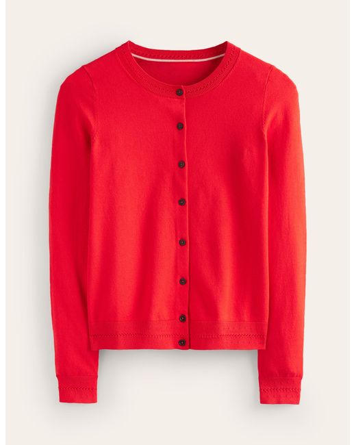 Boden Red Catriona Cotton Cardigan