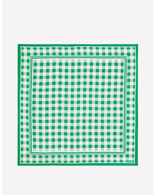 Boden Green Elisabeth Silk Square Scarf