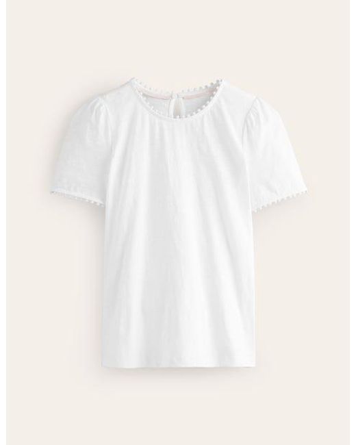 Boden White Ali T-Shirt Aus Jersey Damen