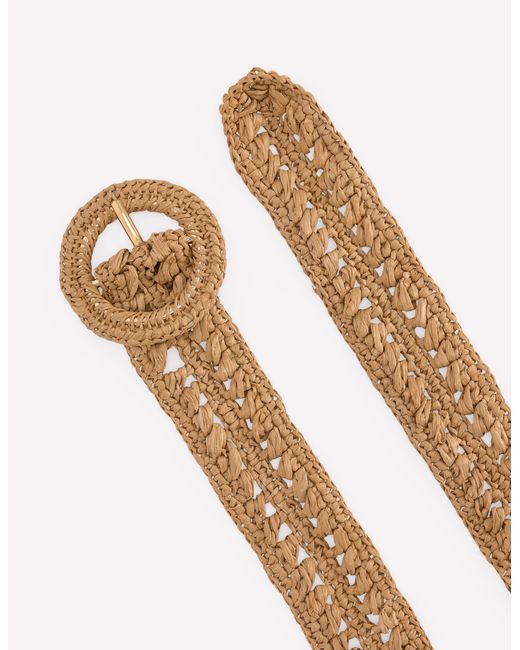 Boden White Interest Raffia Belt