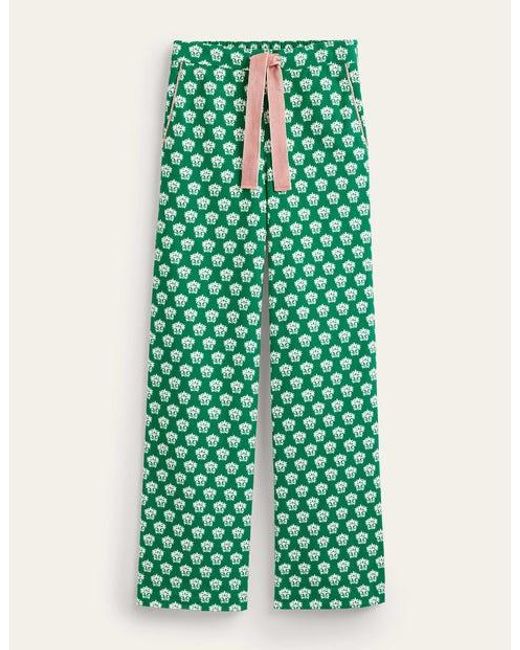 Boden Green Pyjamahose Aus Gebürsteter Baumwolle Damen