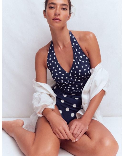 Boden Blue Tilos Tie Side Swimsuit