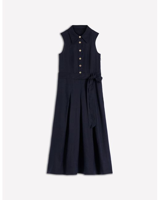Boden Blue Belinda Linen Shirt Dress