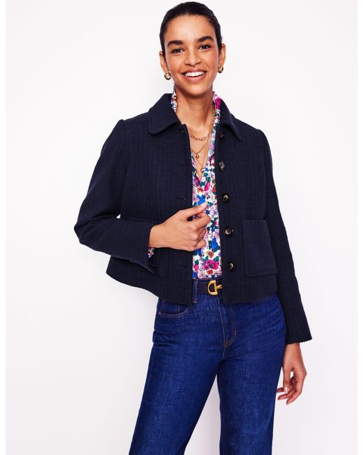 Boden Blue Knightsbridge Swing Jacket