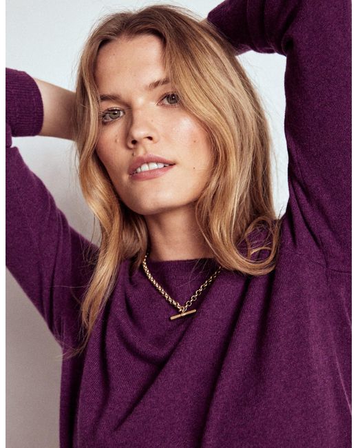Boden Purple Eva Kaschmirpullover Mit Rundhalsausschnitt