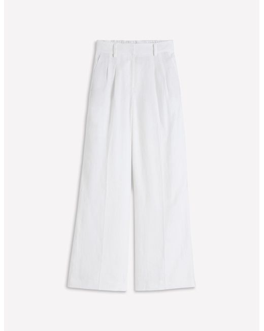 Boden White Kensington Linen Trousers