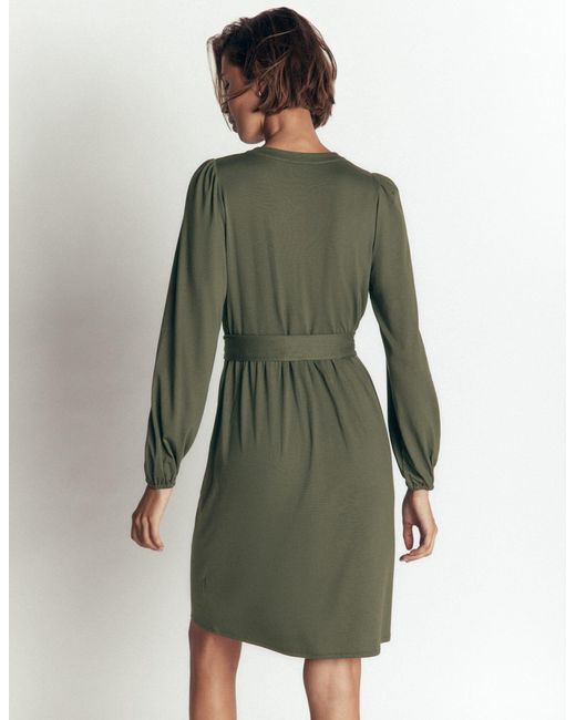Boden Green Adele Belted Jersey Dress