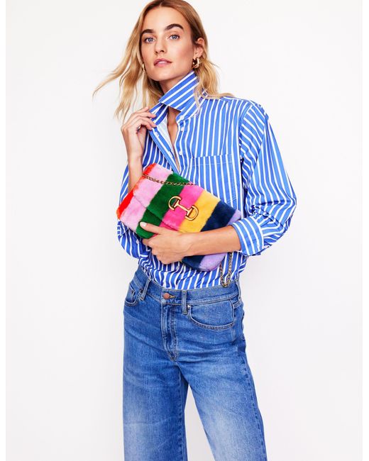 Boden Multicolor Kunstfelltasche Mit Streifen