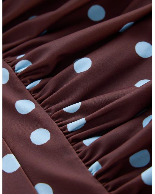 Boden Purple Kythira Ruched Swimsuit