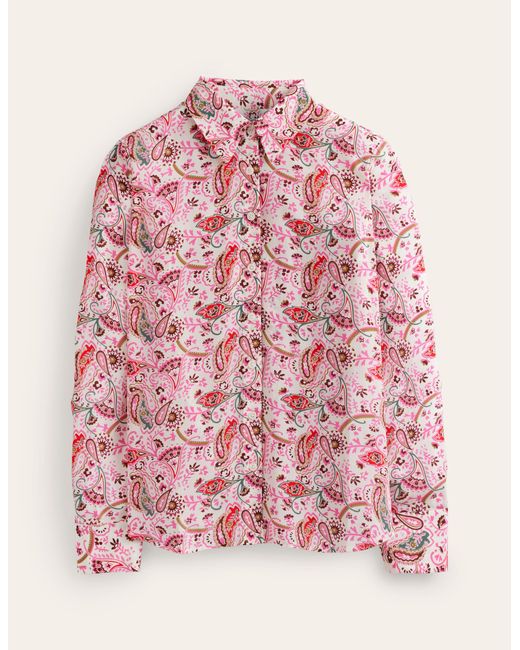 Boden Pink Sienna Silk Shirt