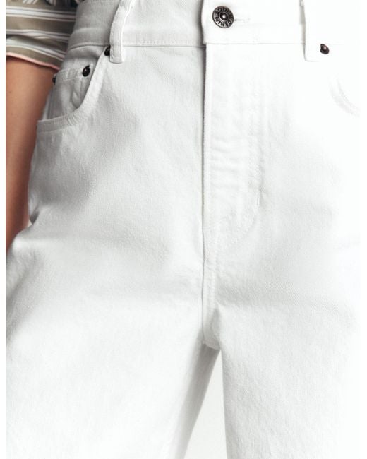 Boden White Barrel Leg Jeans