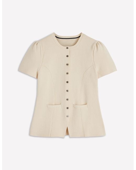 Boden White Short Sleeve Knitted Jacket