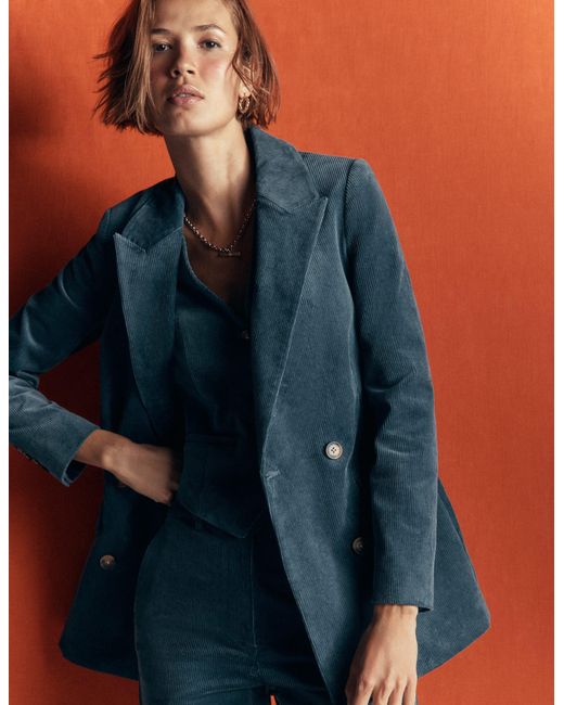 Boden Blue Double Breasted Blazer