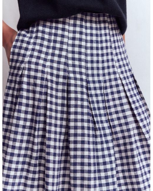 Boden Blue Valentina Linen Skirt