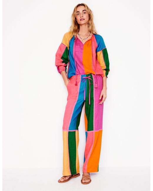 Boden Red Islington Leinenhose-Bunt, Blockfarben