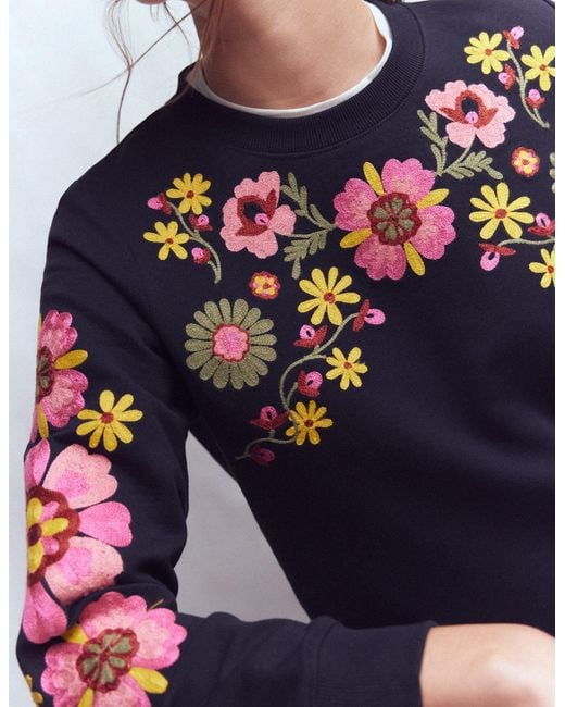 Boden Blue Hannah Embroidered Sweatshirt