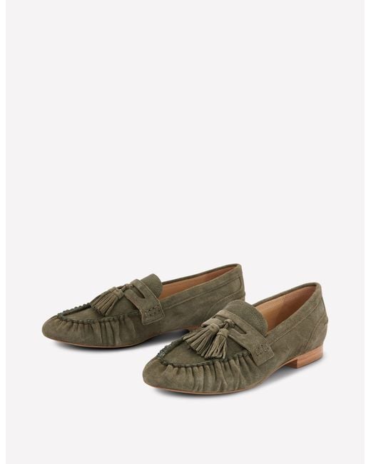 Boden White Soft Ruched Loafers