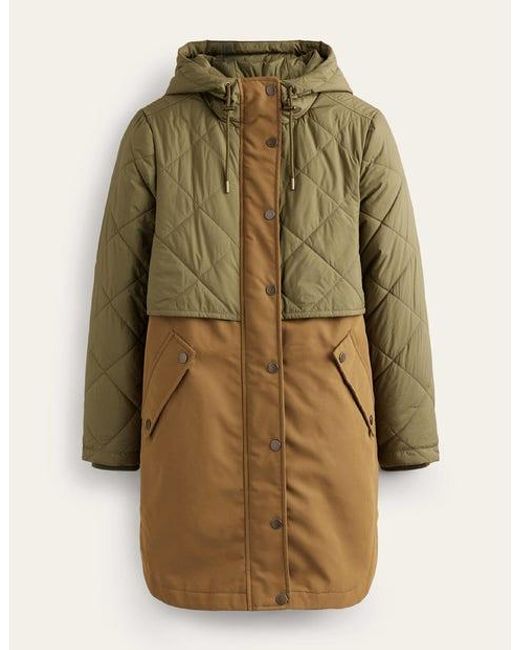 Boden Green Quilted Parka