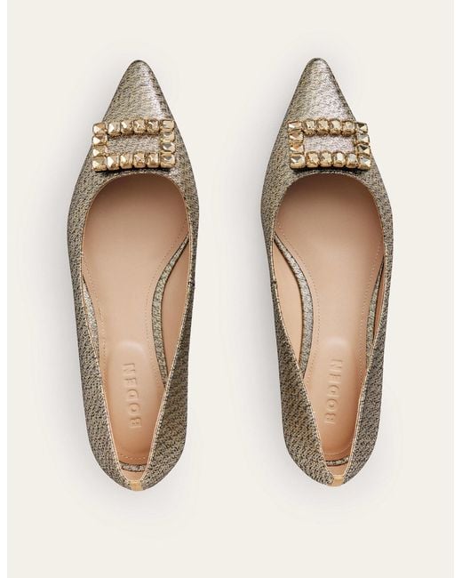 Boden Natural Jewelled-Buckle Flats