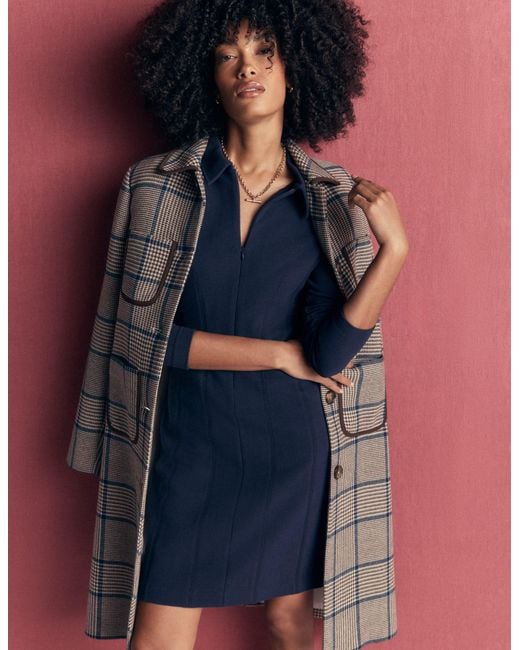 Boden Blue Nia Ottoman Long Sleeve Dress