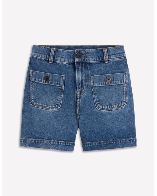 Boden White Primrose Denim Shorts