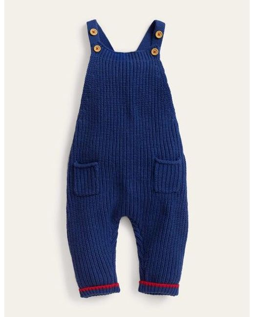 Boden Blue Knitted Dungarees Baby