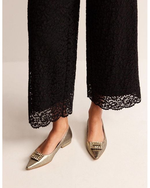 Boden Natural Jewelled-Buckle Flats