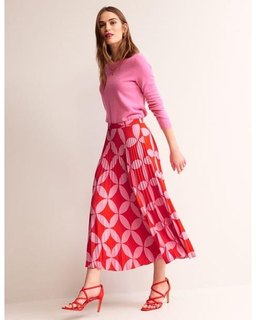 Boden Blue Pleated Midi Skirt Surf The Web, Wildflower