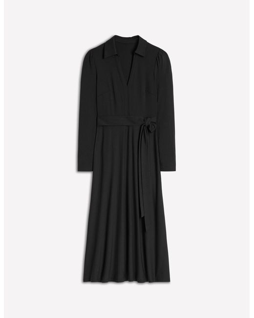Boden Black Imogen Collared Jersey Dress