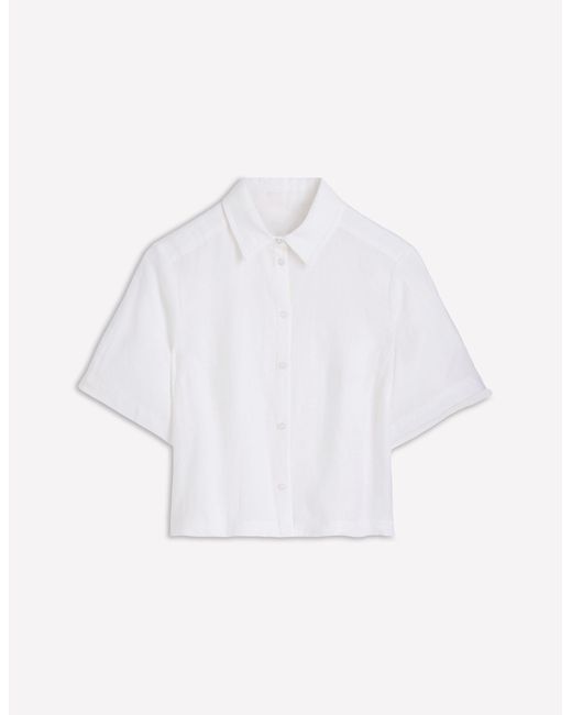 Boden White Short Sleeve Linen Shirt