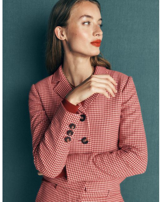 Boden Pink Dartmouth Cotton Blazer