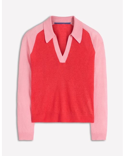 Boden Agnes Collared Linen Jumper