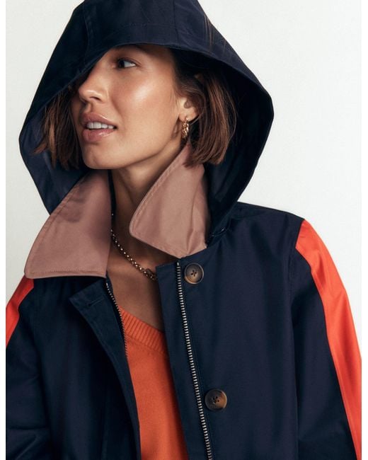 Boden Blue Colour Block Raincoat