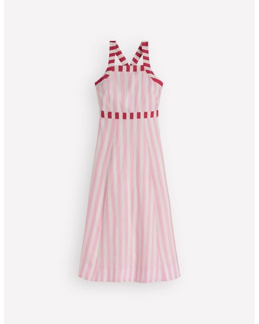 Boden Pink Cross-Back Linen Blend Dress