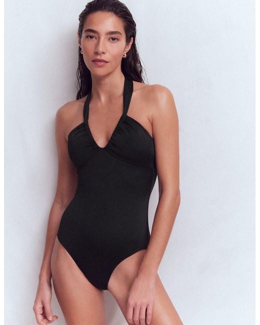 Boden Black Minori Halter Tie Swimsuit