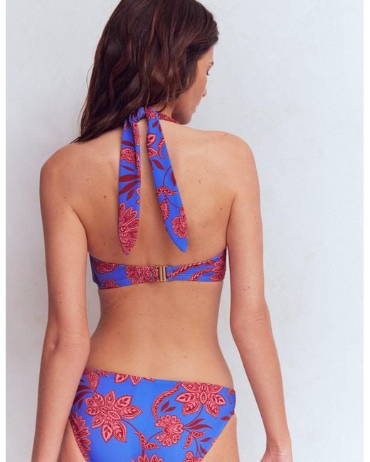 Boden Blue Kythira Ruched Bikini Top