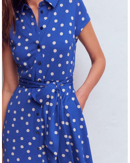 Boden Blue Marcia Jersey Shirt Dress
