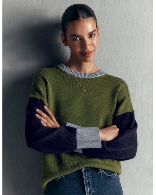 Boden Green Lucy Relaxed Cotton Jumper