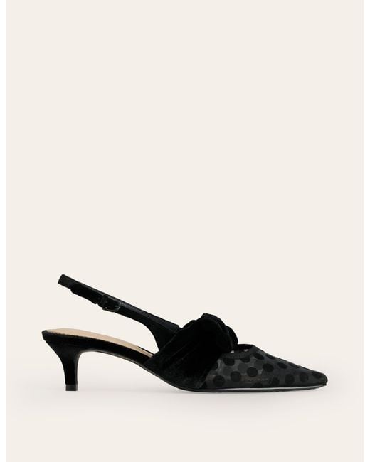 Chaussures À Petits Talons Avec Nœud-Maille À Pois Boden en coloris Black