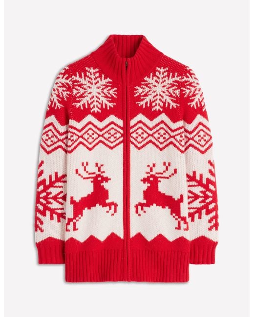 Boden Multicolor Zip Up Jacquard Cardigan