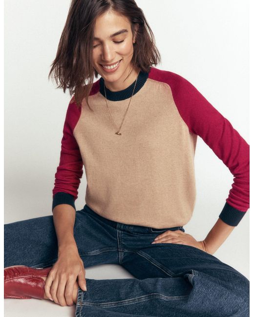 Boden Blue Meg Raglan Sleeve Jumper