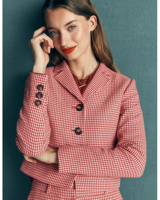 Boden Pink Dartmouth Cotton Blazer