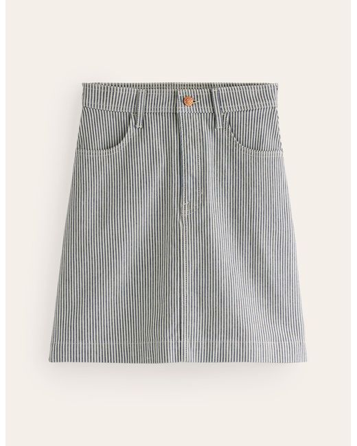 Mini-jupe nell en jean Boden en coloris Gray