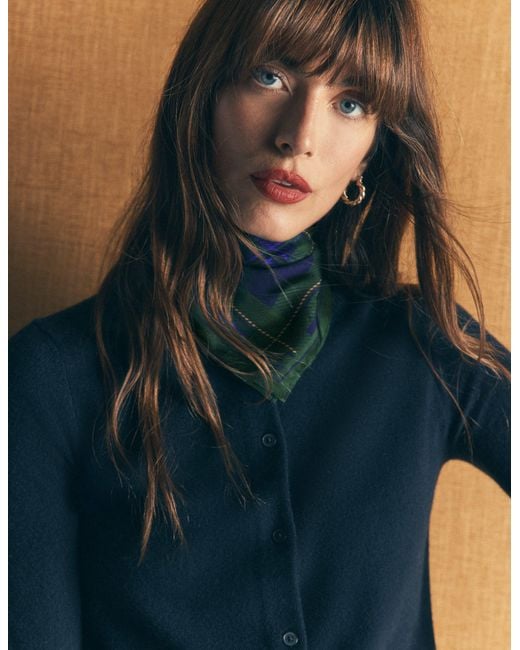 Boden Blue Elisabeth Silk Square Scarf