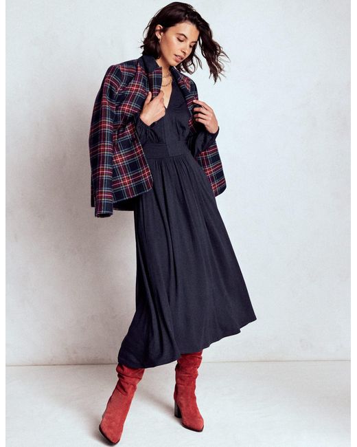 Boden Purple Lily Long Sleeve Midi Dress