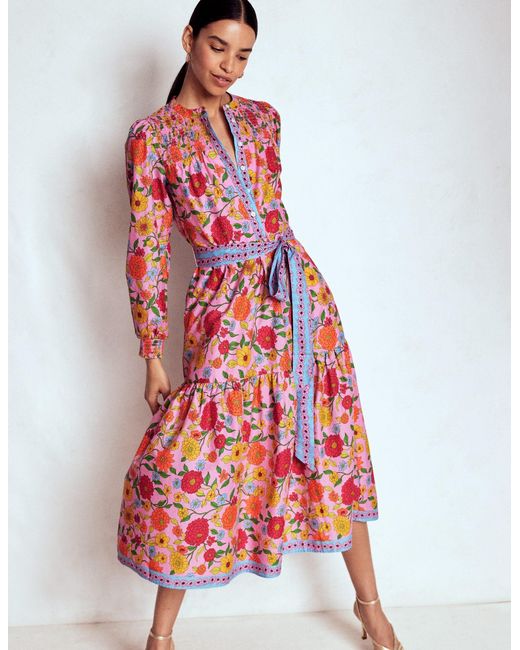 Boden Multicolor Cecily Cotton Midi Dress