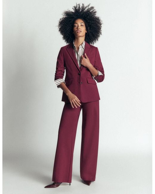 Boden Red Stamford Ponte Blazer