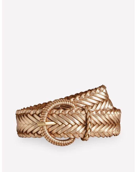 Boden Metallic Woven Leather Belt