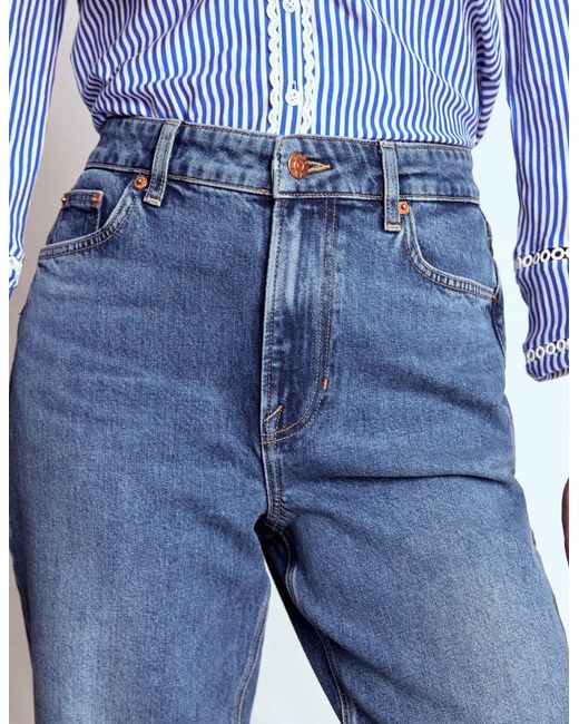 Boden Red Mid Rise Straight Leg Jeans